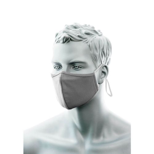 Portwest 2-Ply Anti-Microbial Fabric Face Mask with Nose Band (Pk25) Heather Grey Heather Grey